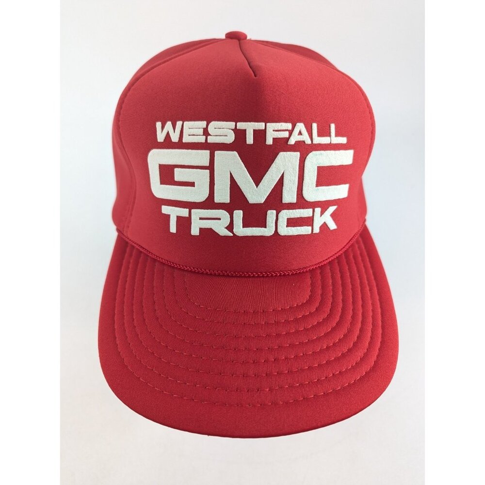 Vintage Westfall GMC Trucks Snapback Hat Red Cap Kansas City - 80s 90s